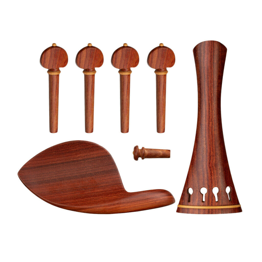 4/4 Violin Fiddle Chinrest Violin DIY Parts Accs Full Set Durable Red Wood