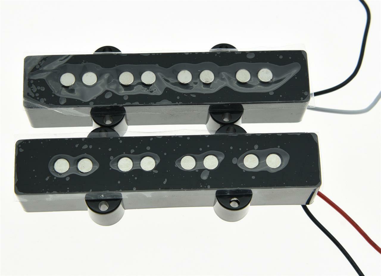 Black J Bass Neck Bridge Pickup Bass Pickups Set for 4 String Jazz Bass Guitar