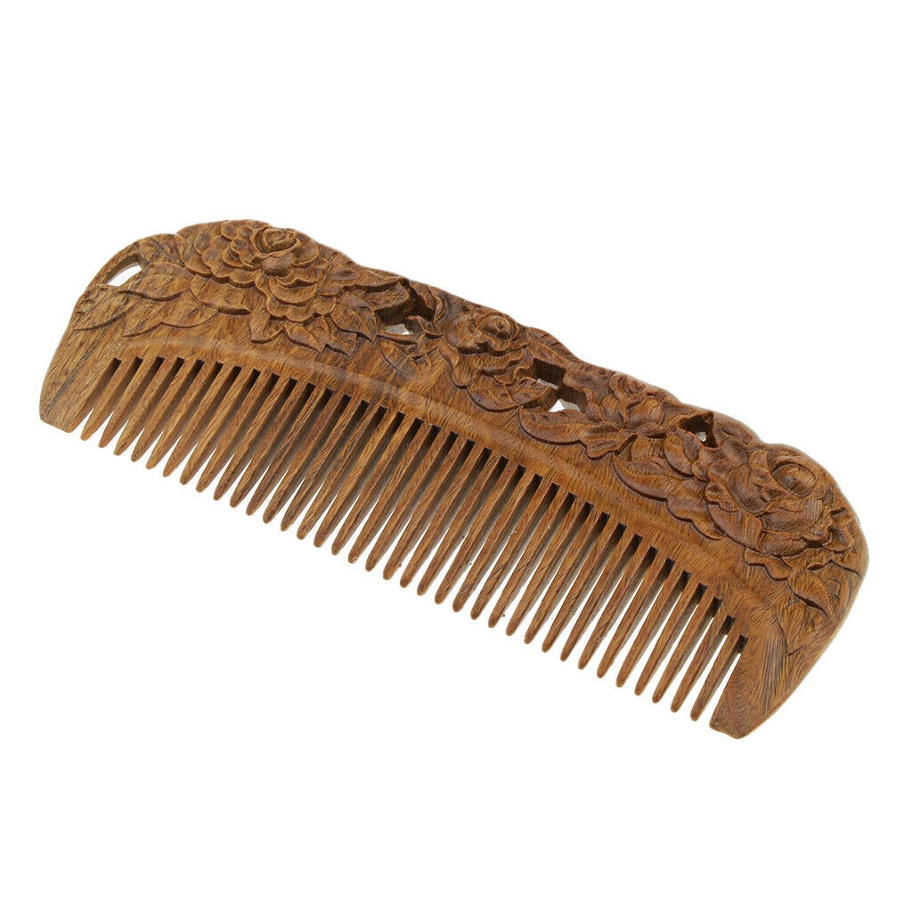 Travel Size Natural Sandalwood Handmade Wide Tooth Massage Comb Hair Care