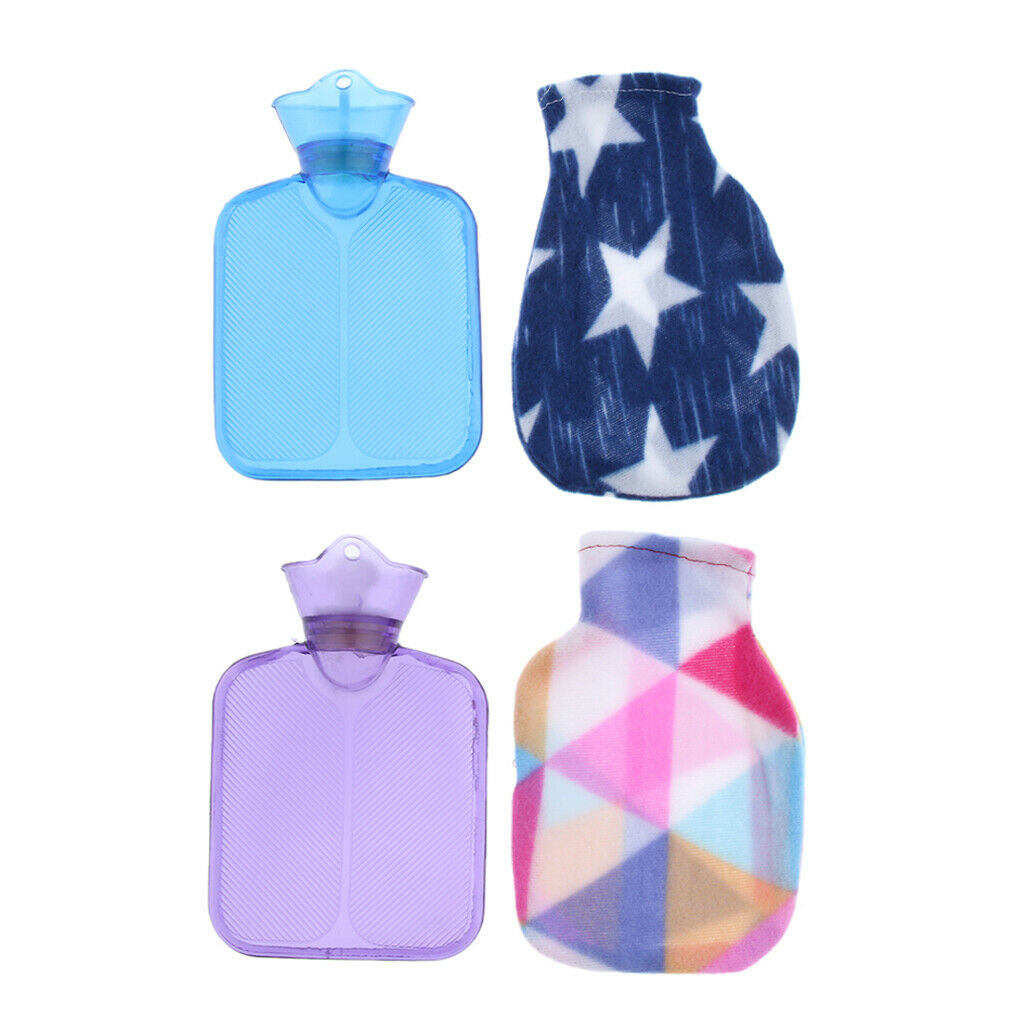 2 Pack Hot Water Bottle Hotwater Cloth Cover Portable Hand Warmer Durable
