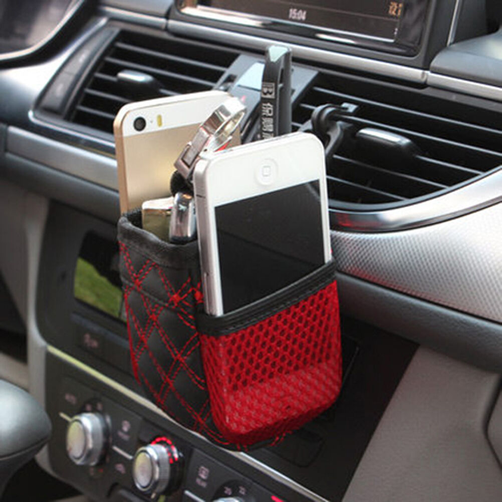 Red Travel Auto Car Air Storage Box Mobile Phone Pocket Bag Organizer Ho.l8