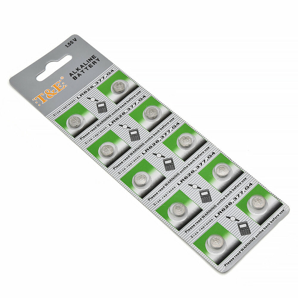 10 x AG4 377A 377 LR626 SR626SW SR66 LR66 376 Alkaline Button Cell Watch Battery