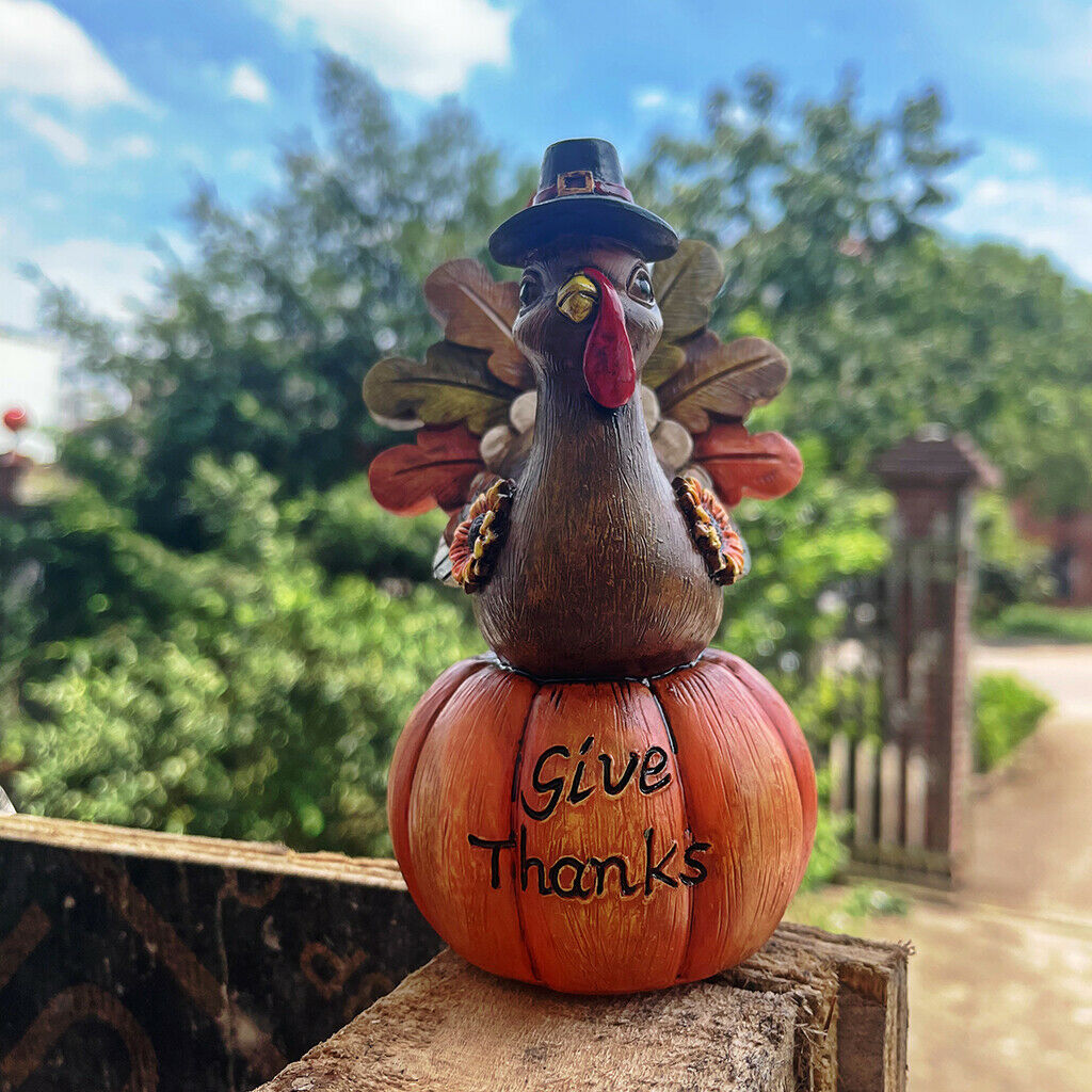 Thanksgiving Pumpkin Turkey Statue Colorful Autumn Fall Yard Home Decor