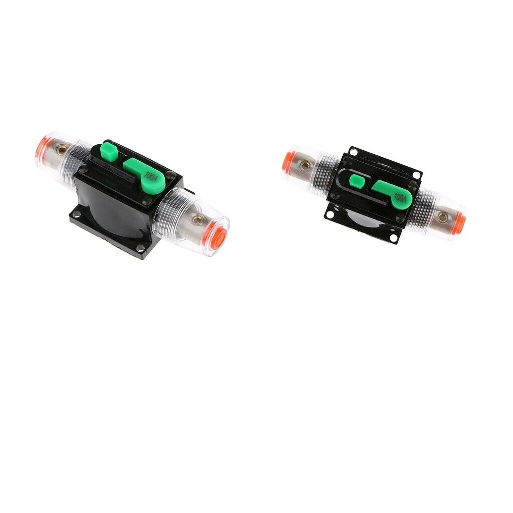 Car Audio Stereo Automatic Reset Circuit Breaker 100A DC 12V/24V/32V X 2Pack