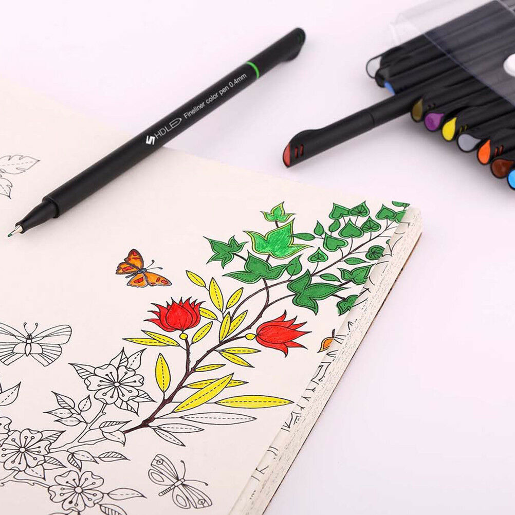 12pcs color pen set fine line drawing pen porous fine point markers K2 aLSJCA