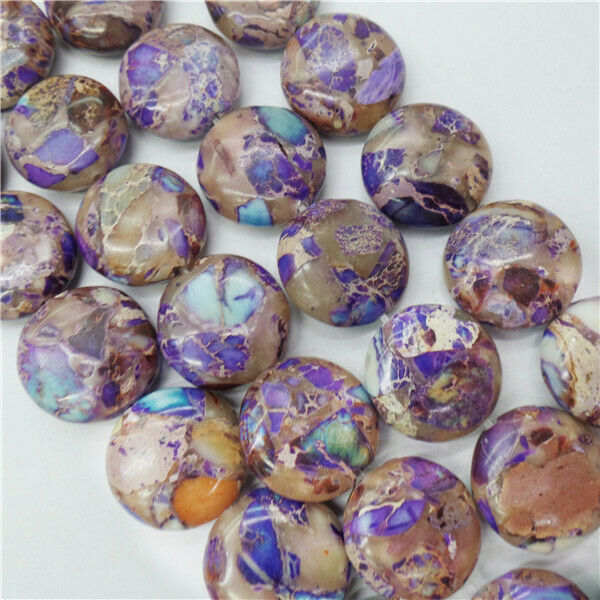 1 Strand 16x6mm Purple Sea Sediment Jasper Round Spacer Loose Beads 15.5" HH8934