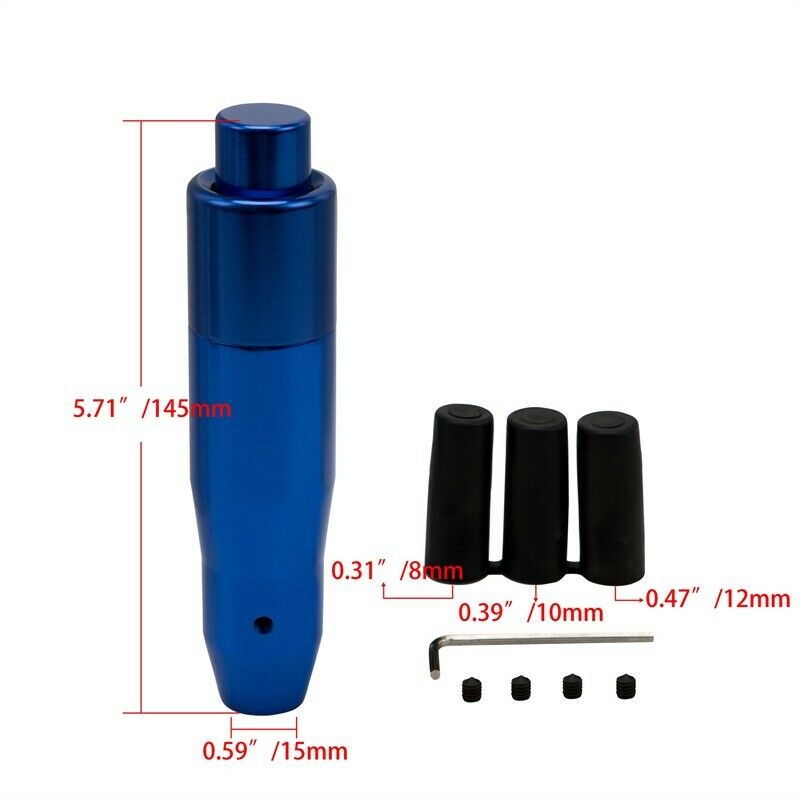 Blue Aluminum Car Auto Automatic Gear Stick Shift Knob Shifter Lever With Button