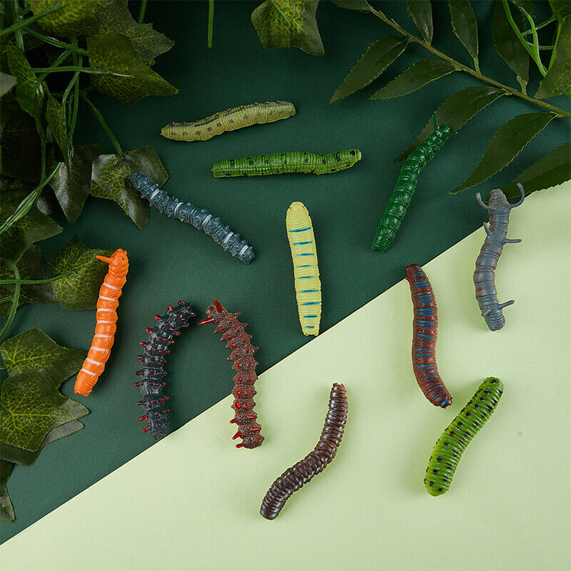 6pcs Mixed Simulated Crawling Worm Caterpillar Insect Educational Trick T WLDFA