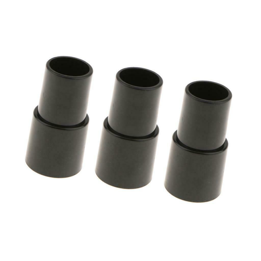 3x Plastic Vacuum Cleaner Hose Adapter Connector Spare Part 32mm-35mm Black