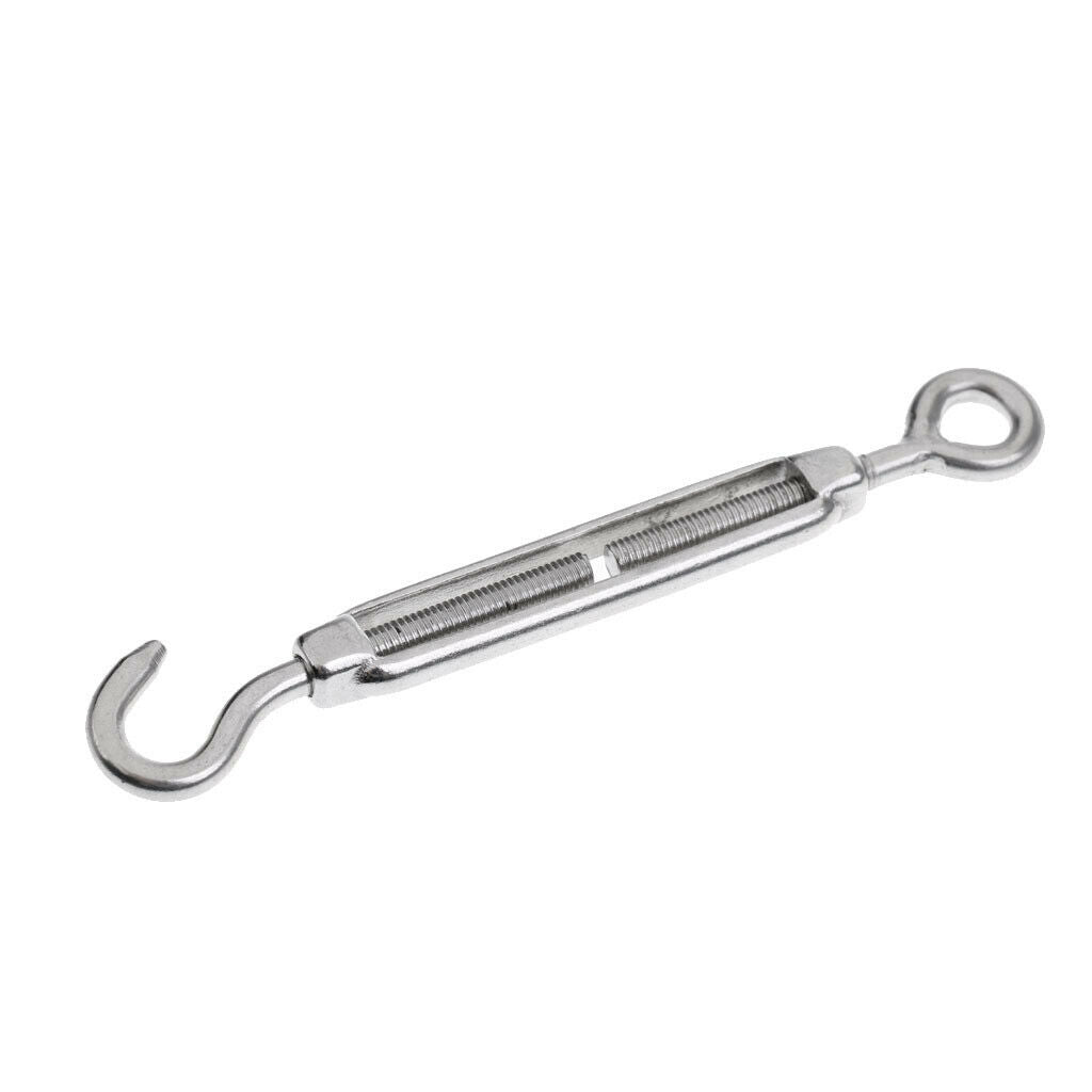 5pack Stainless Steel Hook Eye Turnbuckle Open Body Wire Rope Tension M4