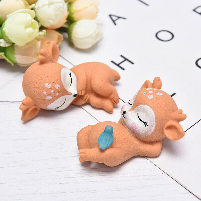 1Pair Cute Sleeping Deer DIY Chocolate Fondant Cake Decoration Tools Cake.l8