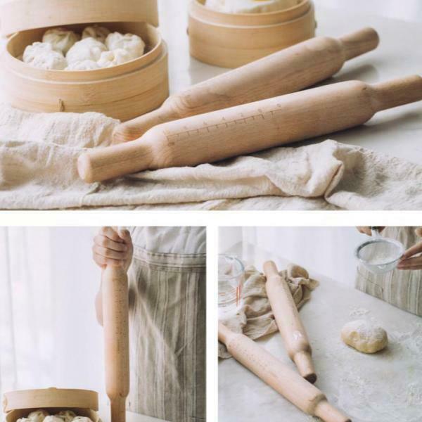 Classic Wooden Rolling Pin Fondant Pizza Pastry Cooking Cookies Kitchen Tool