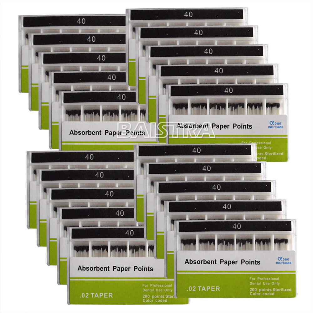 5 Pack Dental Absorbent Paper Points 40# Taper 0.02 200pcs/Pack
