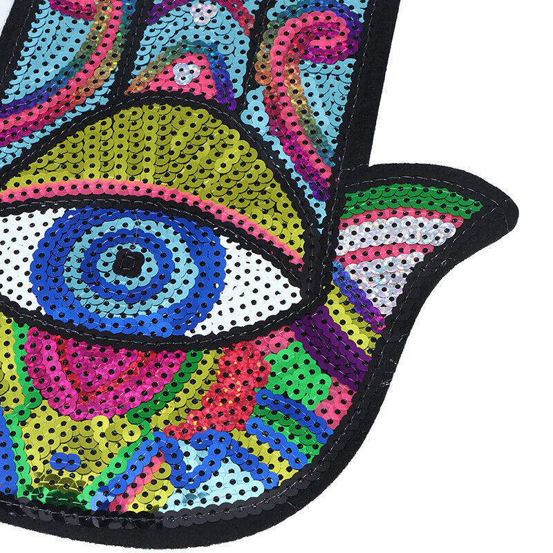 1PCS Sequins Hand Eyes Icon Patch Applique Sewing Supplies Spacecraft Ic.l8