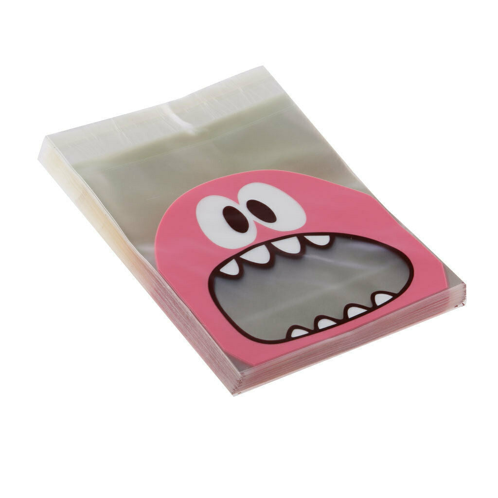 Cute Foodie Monster Self-Adhesive Cookie Candy Wrapping Gift Seal Bag-PNK