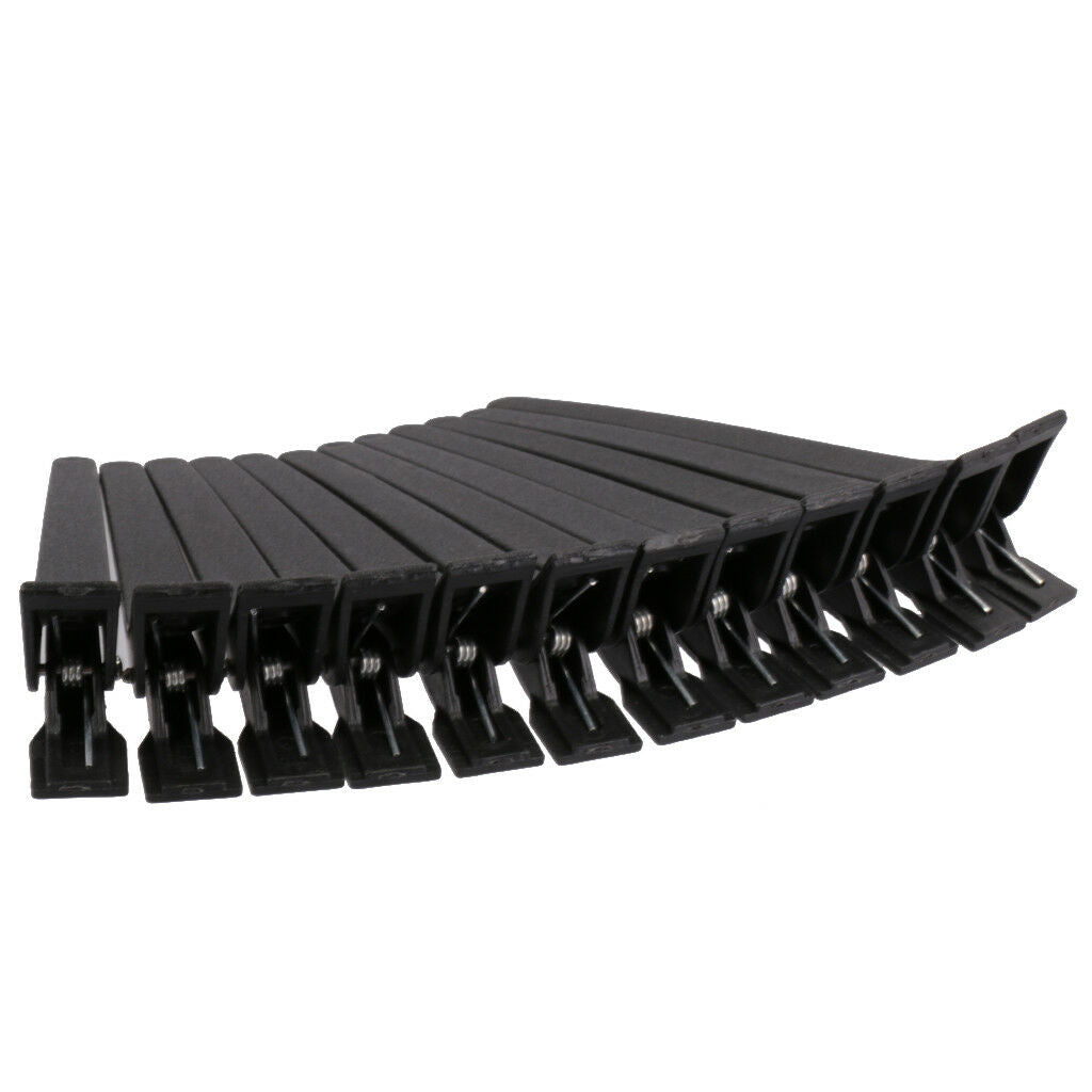 12x Black Matte Hairdressing Salon Sectioning Clips Clamps Hair Grip