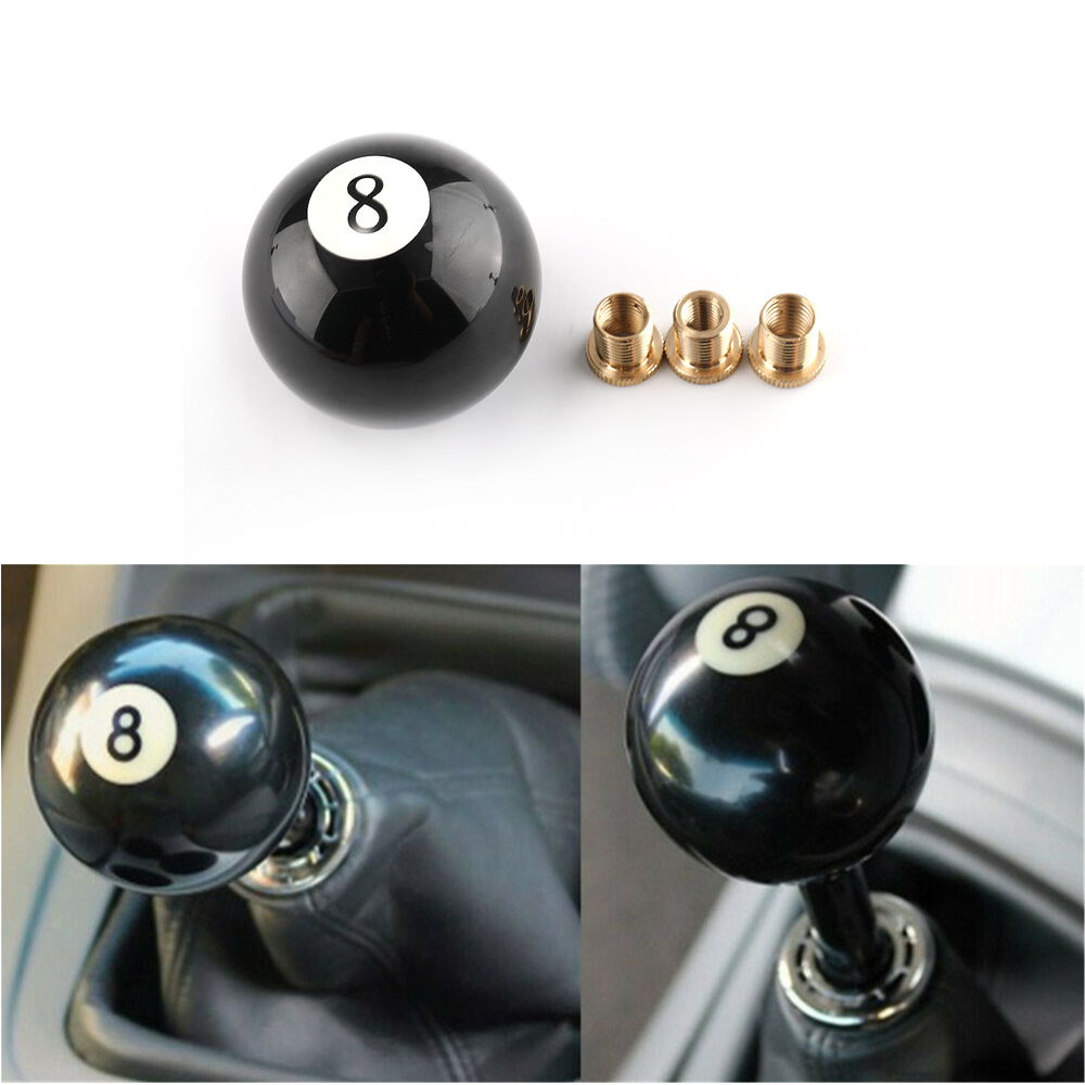 Billiard Round Manual Gear Shift Lever Shifter Knob Black Shaped JDM 4 5 6 Speed