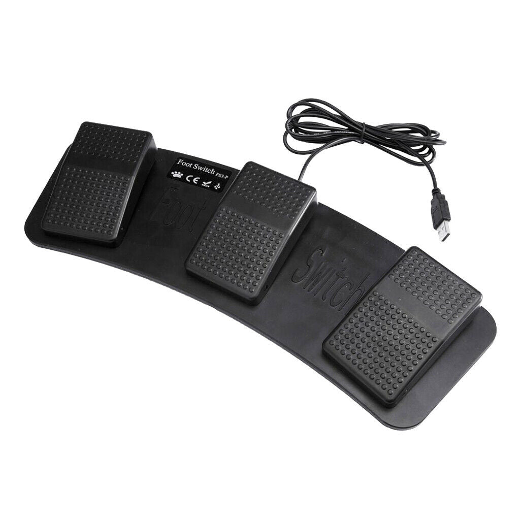 PC USB Foot Control Keyboard Action Switch Pedal  (Triple Foot)