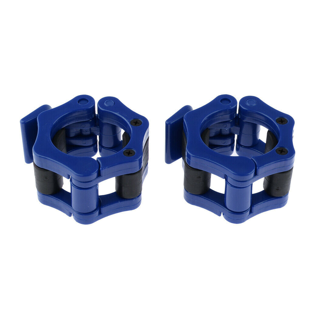 2inch Blue ABS Plastic Olympic Lock Barbell Clamp Collars Clips Heavy Duty
