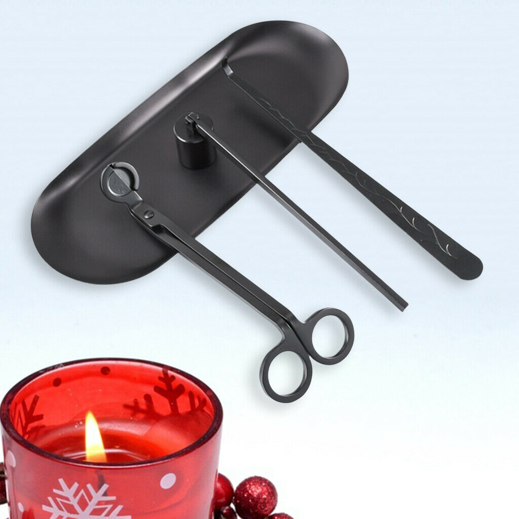 4 - 1 Stainless Steel Wick Snuffer Tool Candle Trimmer Black