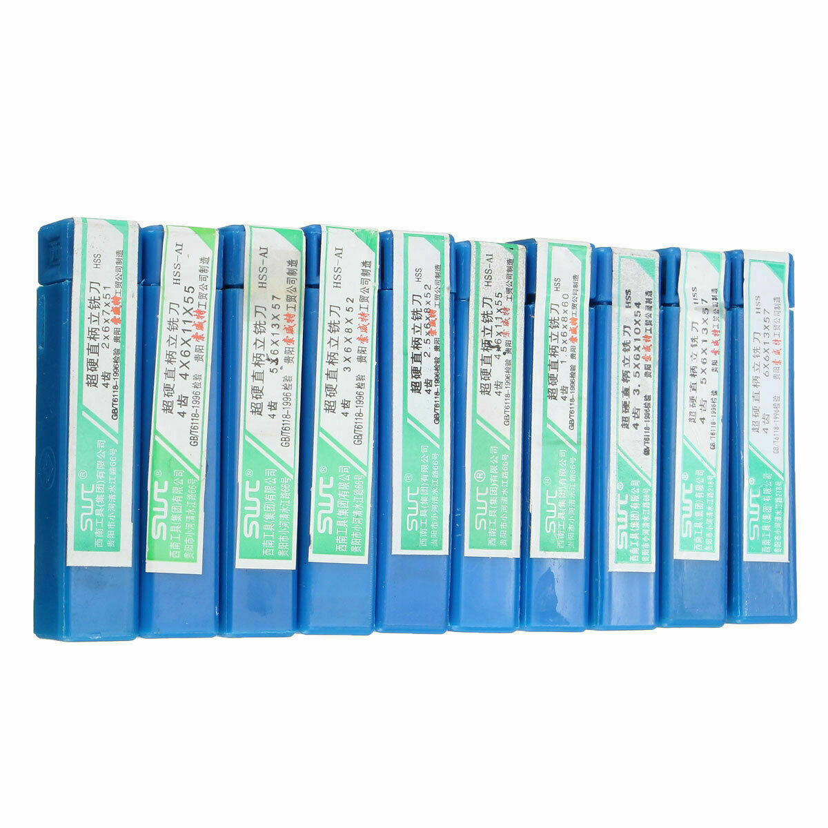 10pcs/set 1.5-6mm HSS Straight Shank 4 Flute End Mill Cutter CNC Drill Bit Tool