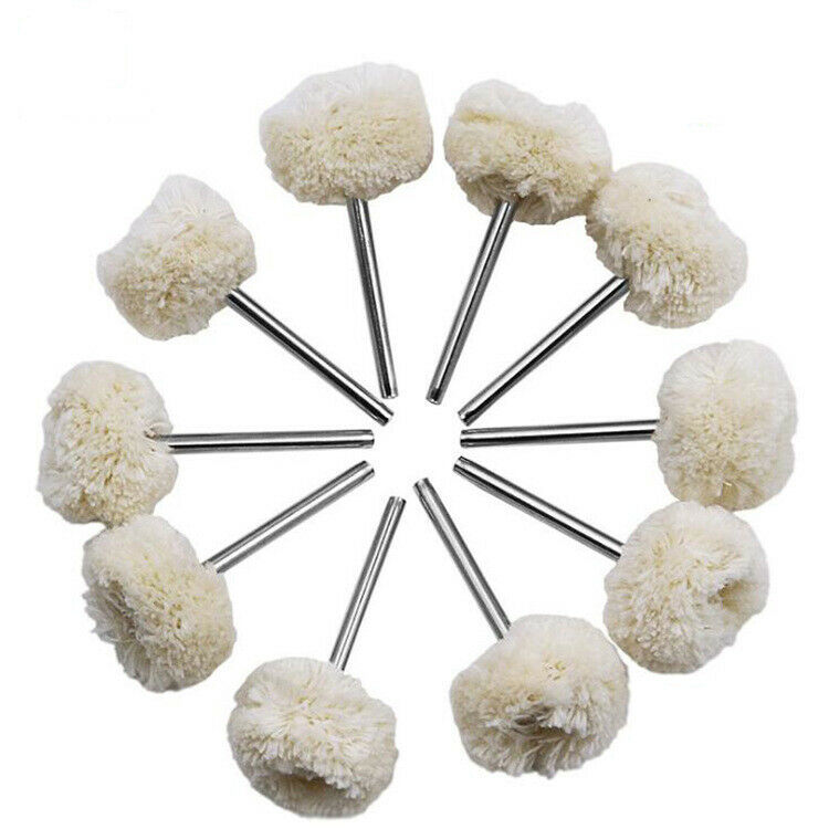 1Pcs 25mm Cotton Buffing Pad Polishing Wheel Brush Set Rotary Tool 3mm Shank