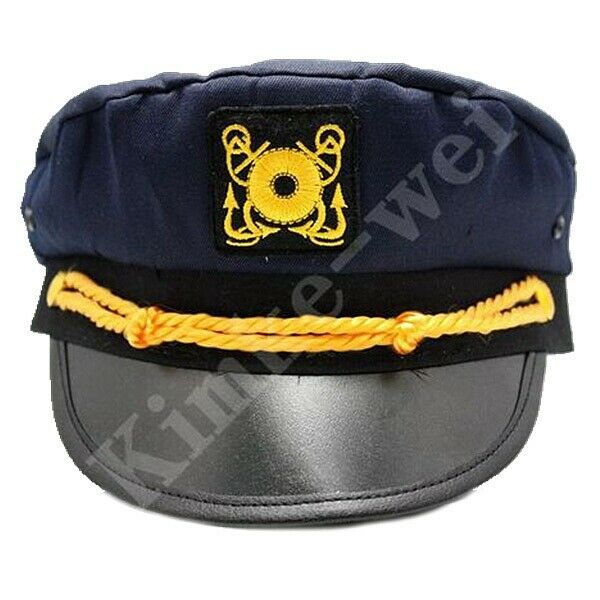 Dark Blue Yacht Captain Skipper Sailer Boat Cap Hat New