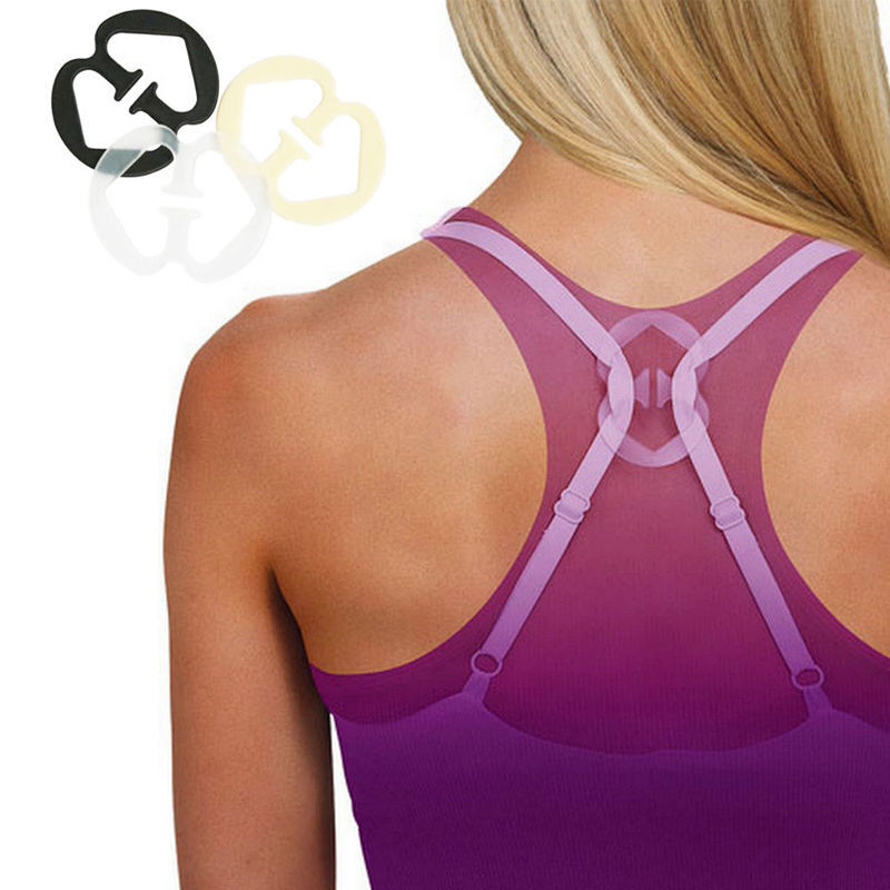 Women Webbing Bra Buckles Shadow-Shaped Buckle Bra Clip Strap Holders 6 PCSBDAU