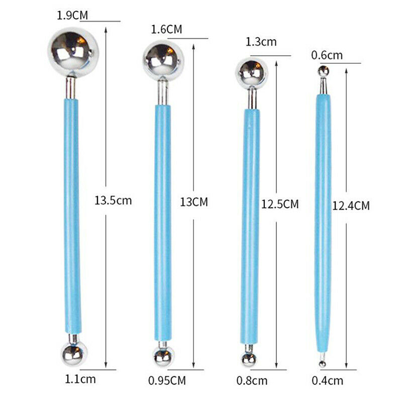 9Pcs Double Head Modelling Ball Sticks Clay Shaping Silicone Pen Nail Art TooI7