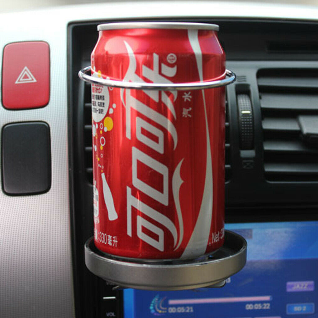 Car Wind Air A/C Outlet Folding Cup Tin Bracket Bottle Drink Holder Black