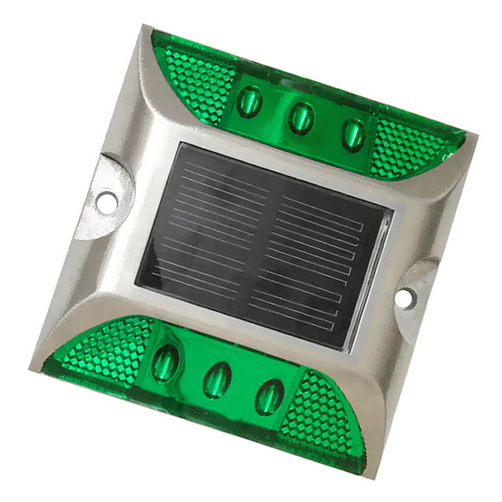 IP68 Solar Power LED Road Driveway Pathway Stair Deck Dock Light Lamp Green