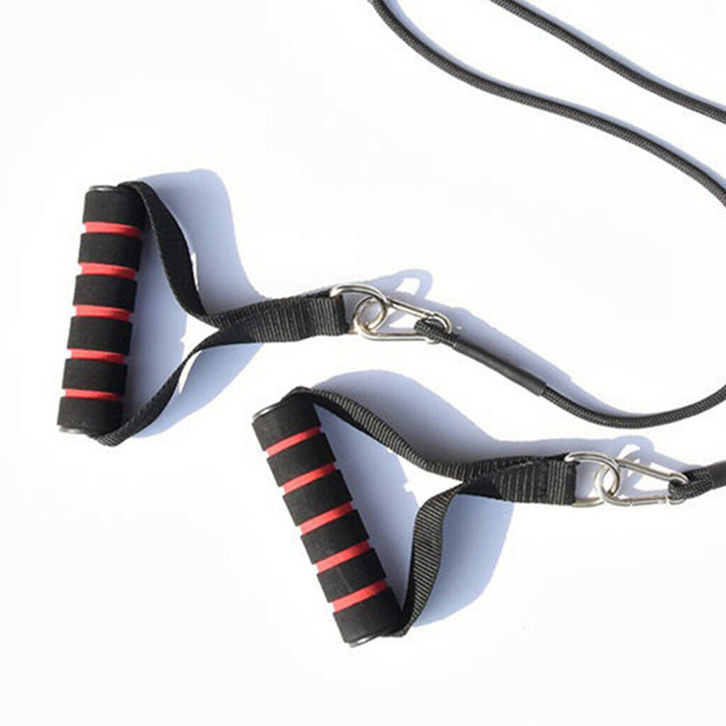 2pcs Triceps Biceps Training Cable Chest Expand Strap with Handle 150kg