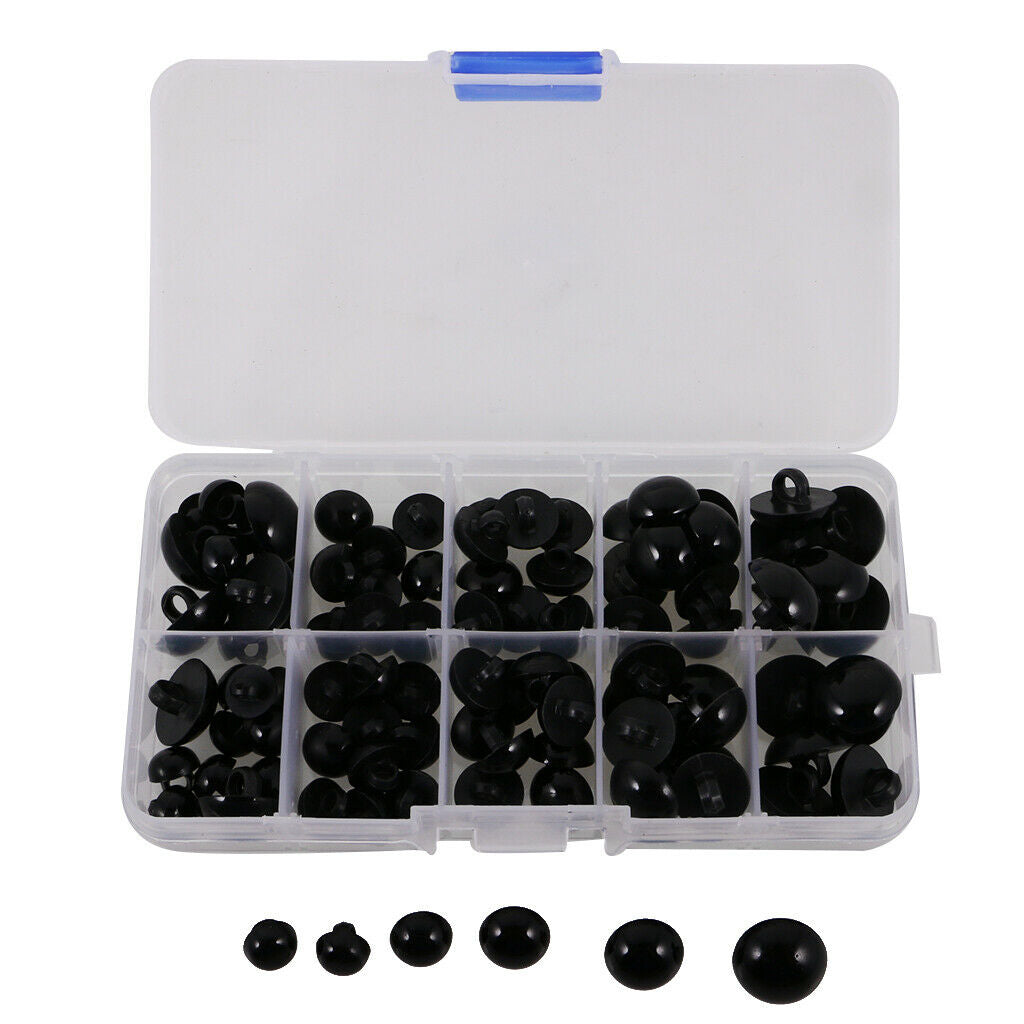 Black Round Buttons - For Plush Toys Eyes Nose Sewing - for DIY Sewing Animal