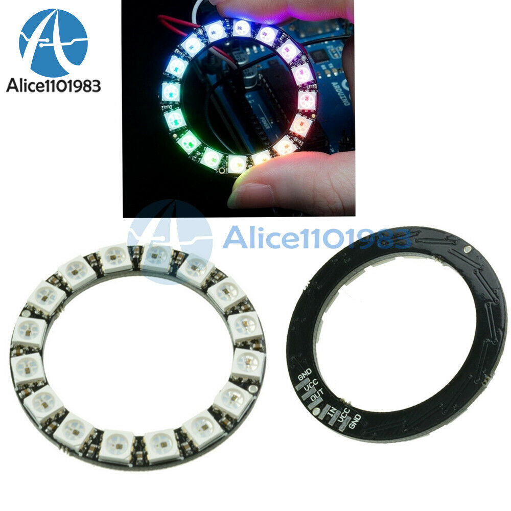 2PCS RGB LED Ring 16Bit WS2812 5050 RGB LED + Integrated Drivers For Arduino DIY