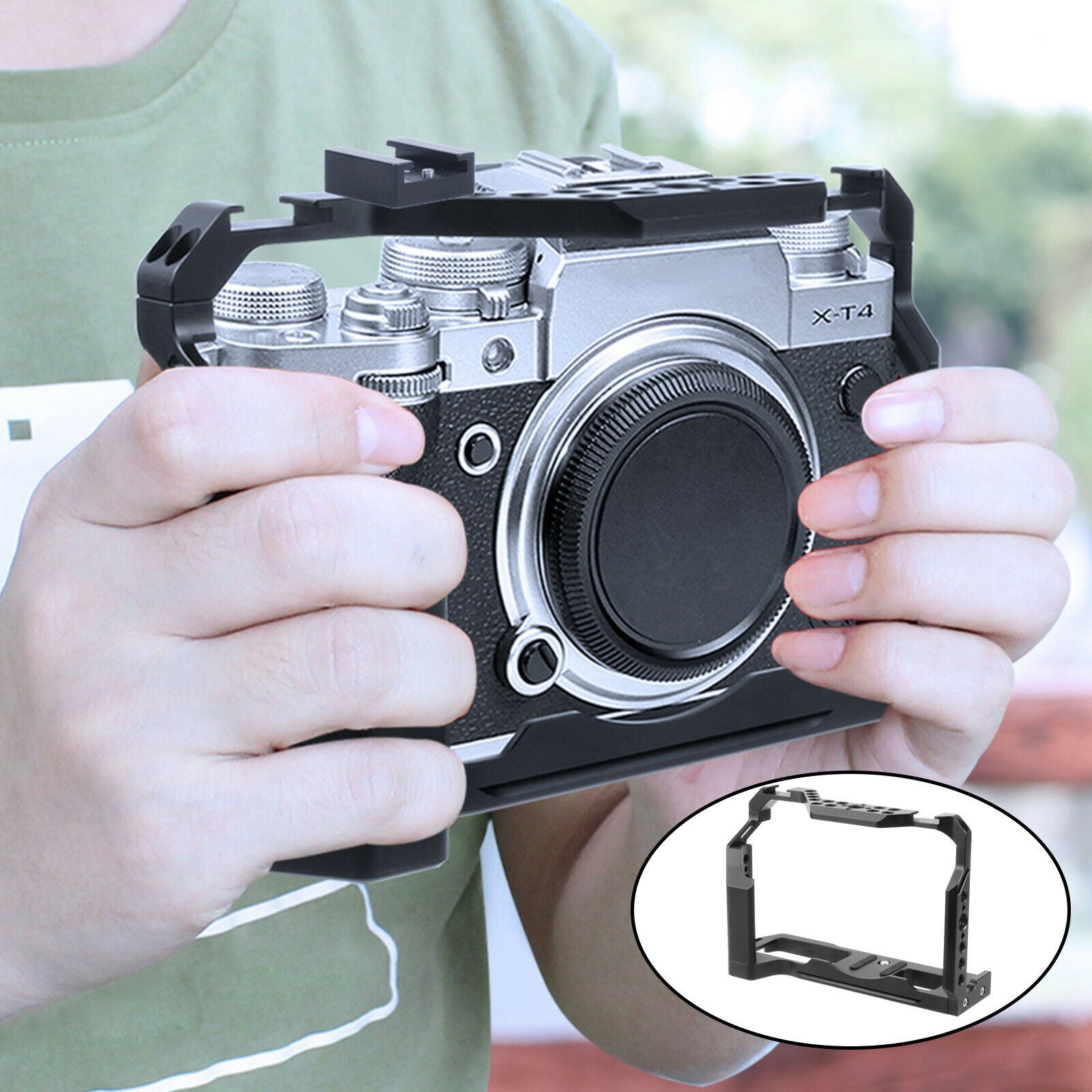 Camera Cage for FUJIFILM X-T4 Camera 1/4" Thread Holes Shooting Stabilizer