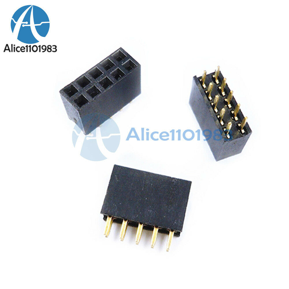 20PCS 2x5 10Pin 2.54mm Double Row Female Straight Header Pitch Socket Pin Strip