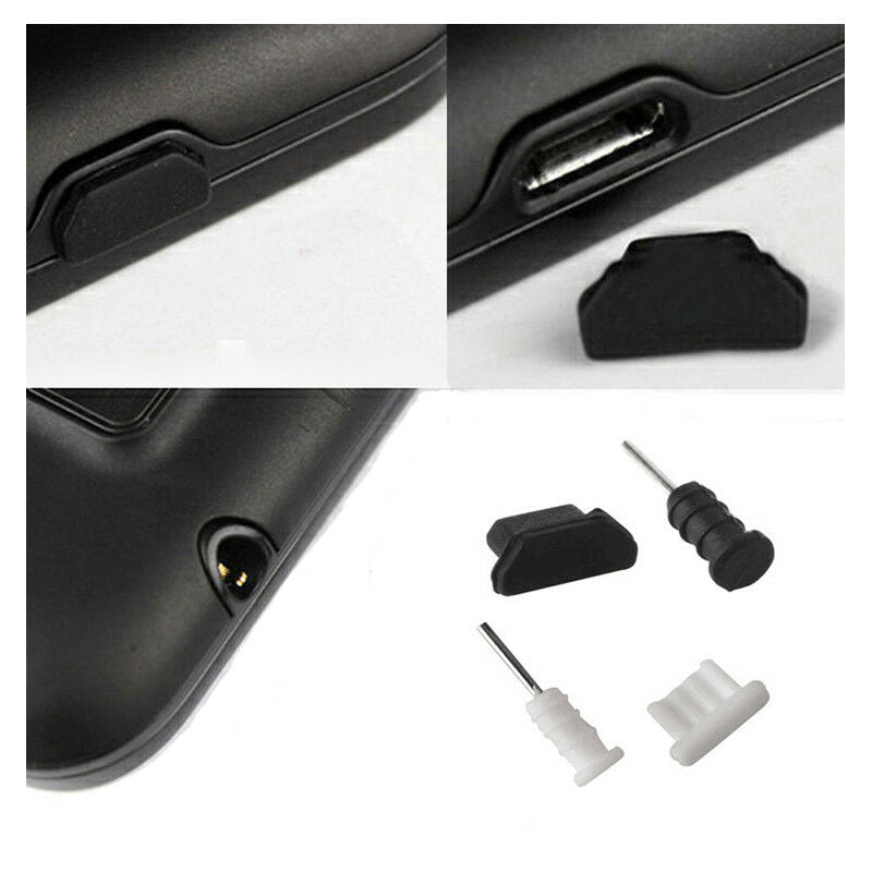 10pcs Black Silicone Dust 3.5mm Earphone Jack Micro USB Port For Iphone5/5s/6