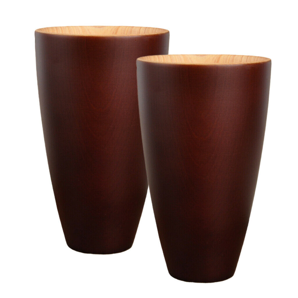 2 Pieces Simple Wooden Drinking Cup Teacup Juice Wine Mug Tableware Gift