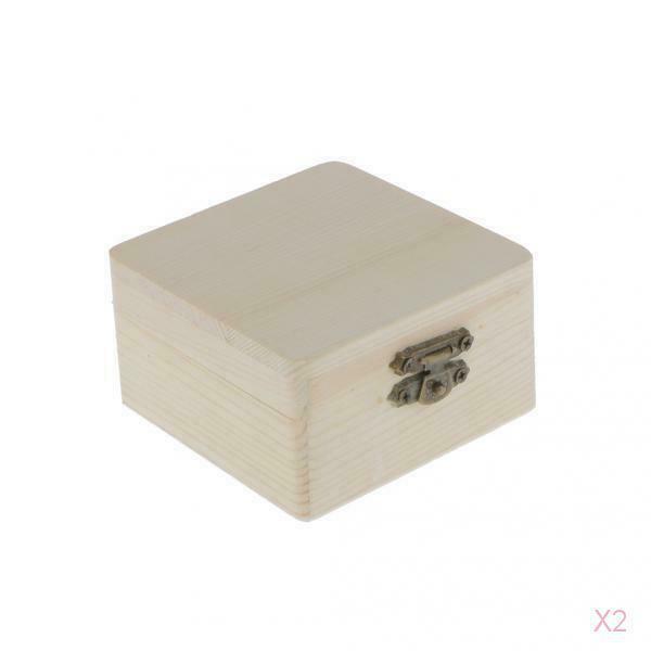 2x Plain Wooden Pirate Treasure Chest Wood Jewellery Storage Decoupage Craft Box