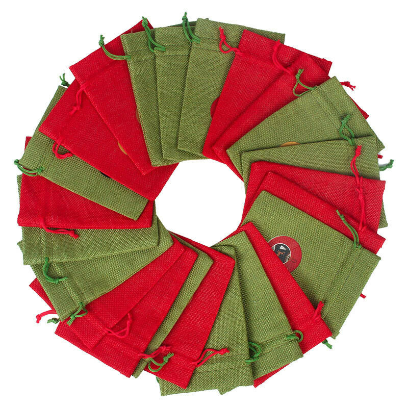 24Pcs/set 10*14CM Christmas Advent Calendar Sack Gift Bags For Christmas Pa TL