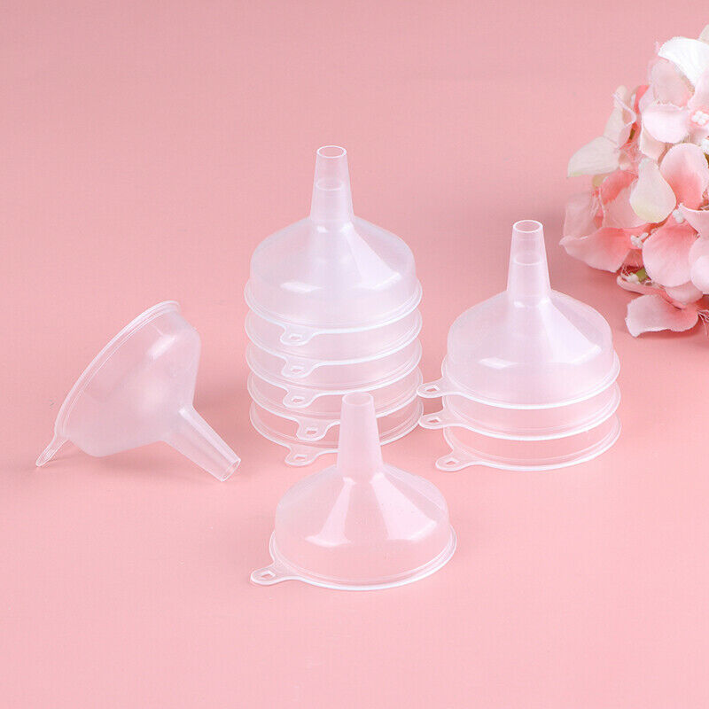 10PCS Mini Transparent Plastic Funnel Hopper Gadgets Perfume Emulsion Pack DD