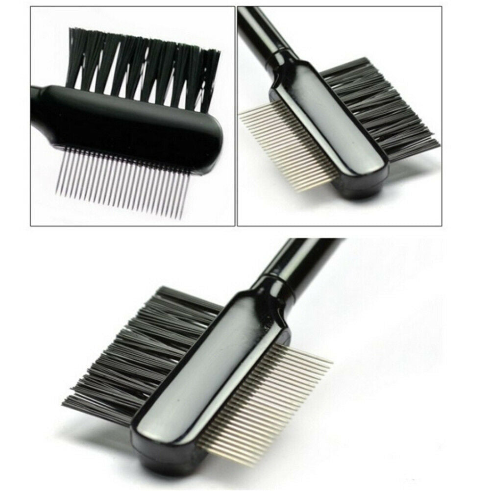 1pc Steel Eyebrow Eyelash Dual-Comb Extension Brush Metal Comb Makeup Too.l8
