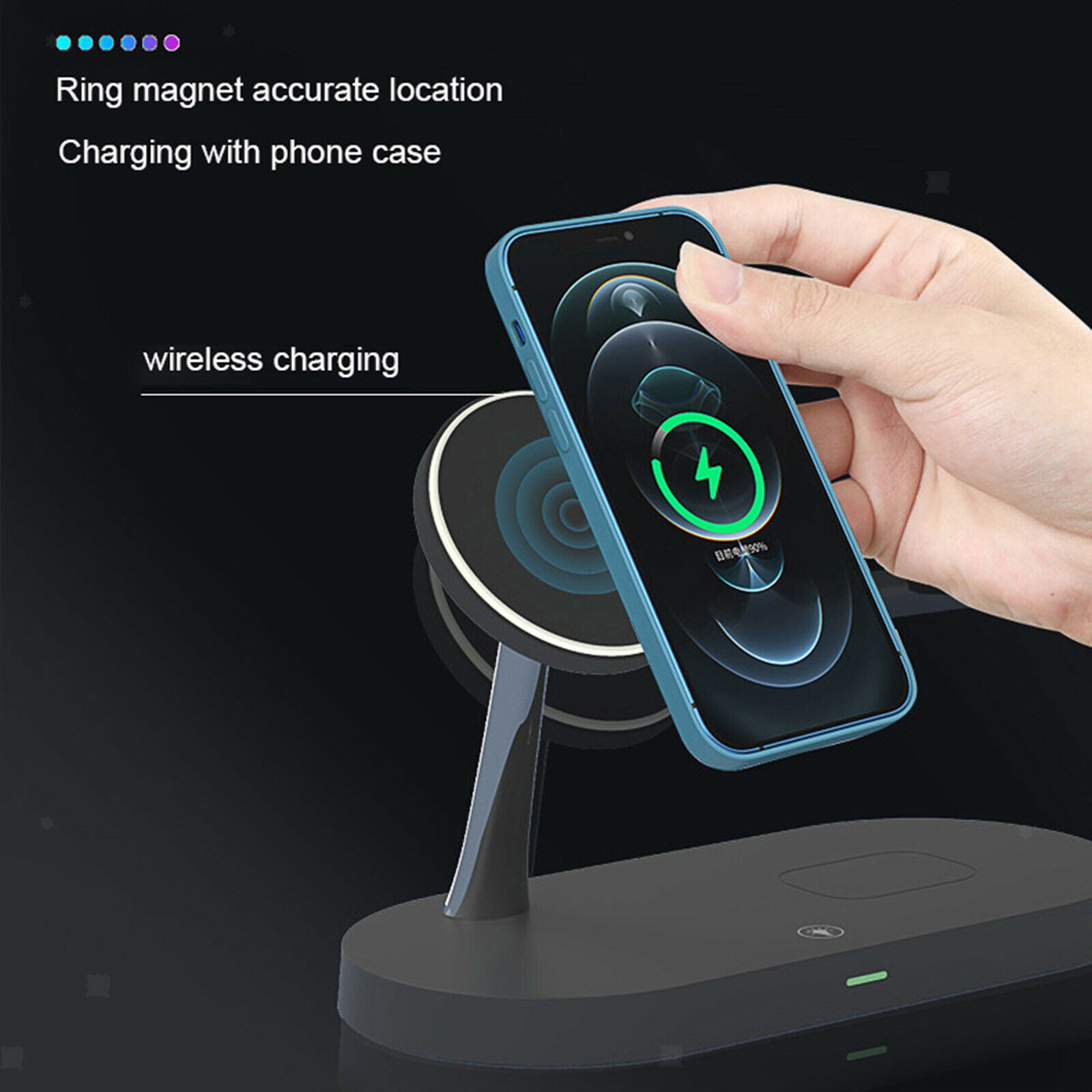 Wireless Charger 15W Dock Fast Charging for  2/pro - black