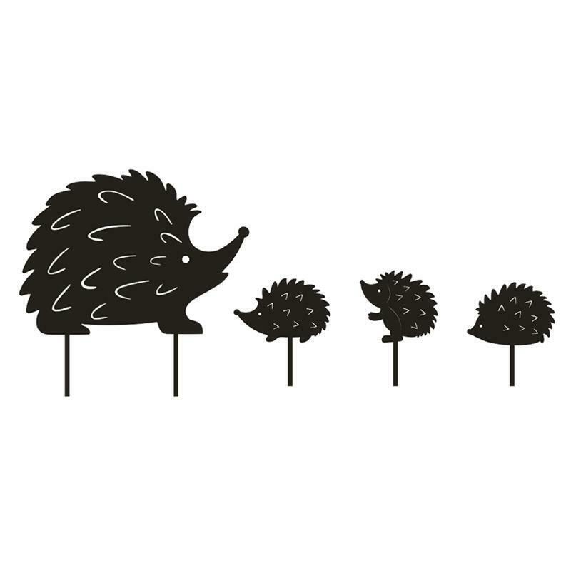 Hedgehog Garden Stakes 4 Pcs Animal Hollow Out Statue for Yard Decoration Gifts