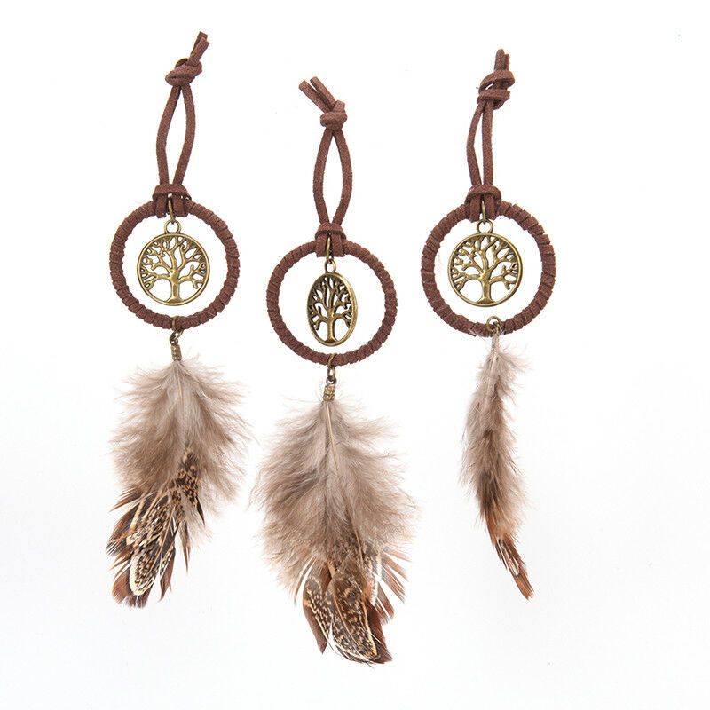 Mini Dream Catcher Feather Hanging Decor Wall Car Hanging Ornament KeychaDEAU