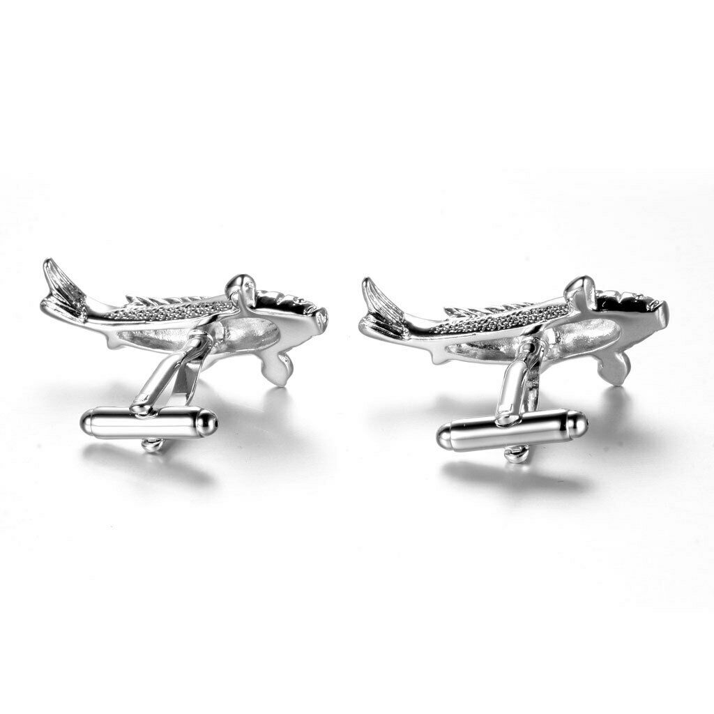 Mens Fish Cuff Links Cufflinks Business Shirt Suit Wedding Jewelry Gift