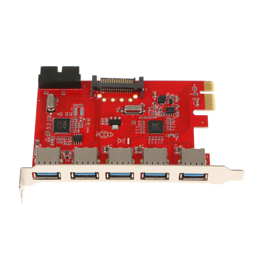 5Port SuperSpeed USB3.0 PCI-Express Desktop PC Connector Card Built in 20pin