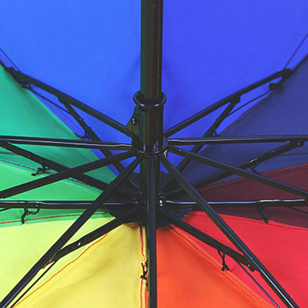 Large Canopy Rainbow Umbrella Multicolor Durable Strong Storm Windproof