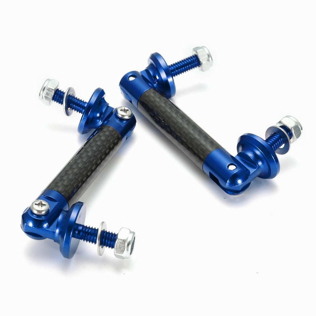 2x Front Rear Frame Bumper Lip Splitter Strut Rod Support Bars Blue