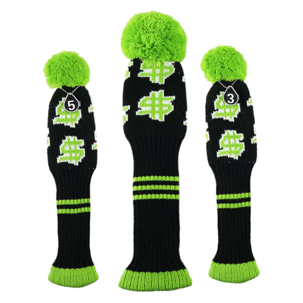 Knitted Golf Club Covers Knit Wood Headcover Wood Protector Accessories